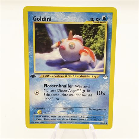 Whole Hog Online Auctions 1995 2000 First Edition Goldini Pokemon Card