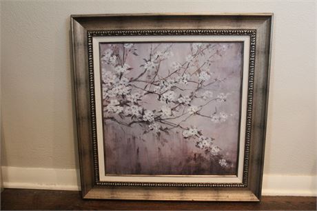 Framed Tree Blossoms Print, Signed