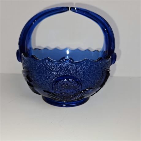 Imperial Blue Glass Bridal Basket