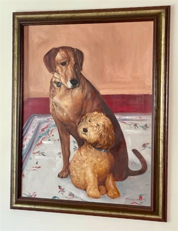Portrait of 2 Dogs