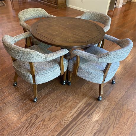 Vintage 5-Piece Dinette Set with Caster Chairs