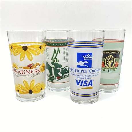 Set of 4 Frosted Kentucky Derby Tumblers