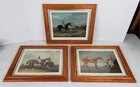 Three (3) Framed Equestrian Prints-Lottery, Elis, and Eleanor