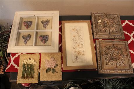 Assorted Floral Wall Decorations and More