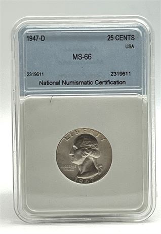 1947 D Quarter NNC MS65