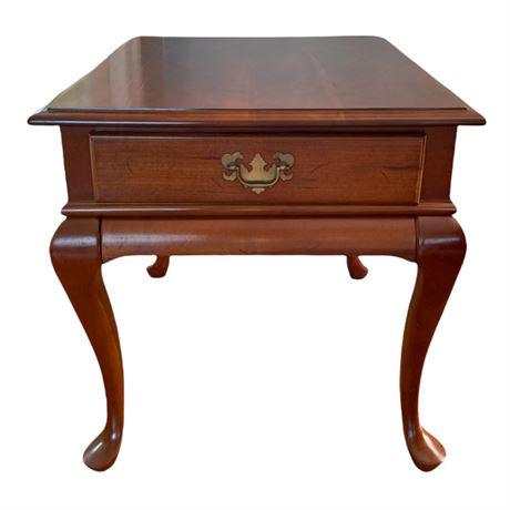 Cherry Queen Anne Style Side Table