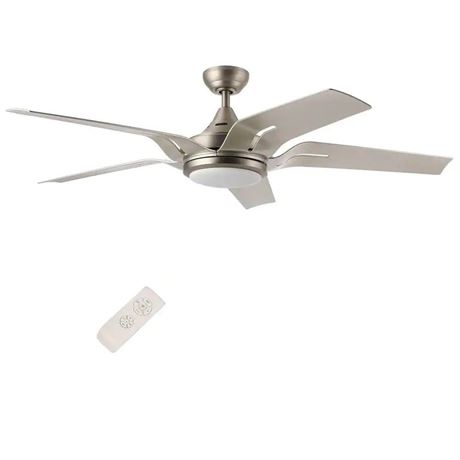 STILL IN BOX Merra 56" LED Indoor Brushed Nickel Ceiling Fan with Light Kit