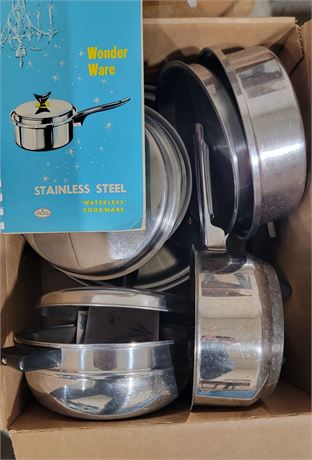 Vintage Wonder Ware Stainless Steel Waterless Cookware