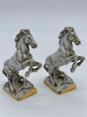 Pair of Limoges Horse Figurines