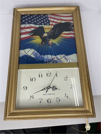 Vintage Psychedelic American Eagle Clock