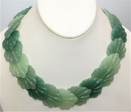 Green molded plastic necklace