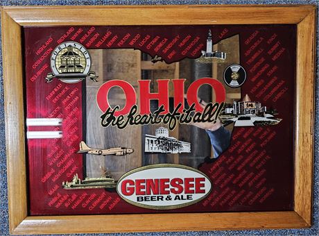 Genesee Beer & Ale - Ohio the Heart of it All Mirror Sign