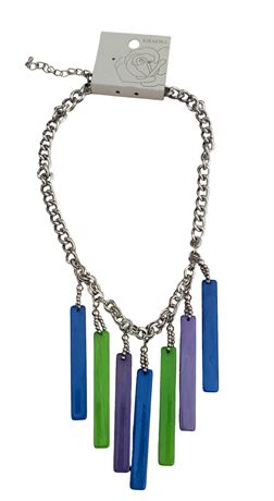 Colorful cascading dangle necklace