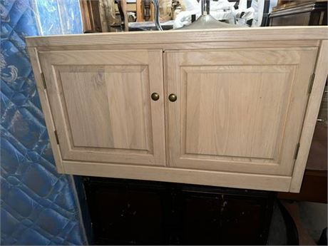 NEW Oak Finished Wall Cabinet with One Shelf
