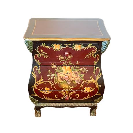 Floral Bombe Style Side Table