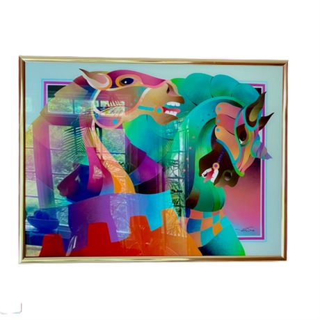 Ned Moulton Reverse Painting Plexiglas 'Moulton Glas'