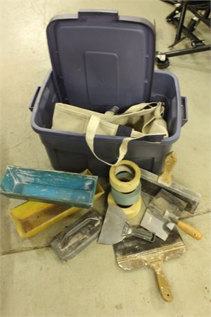 Tote of Masonry/Drywall Tools