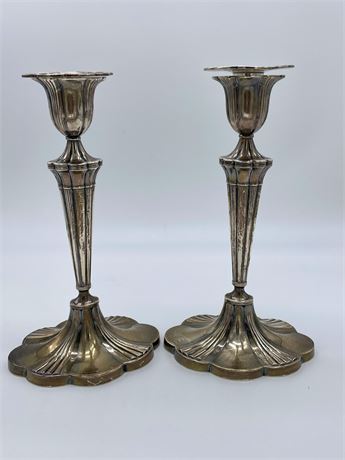 Pair of Tiffany Sterling Silver Weighted Candlesticks