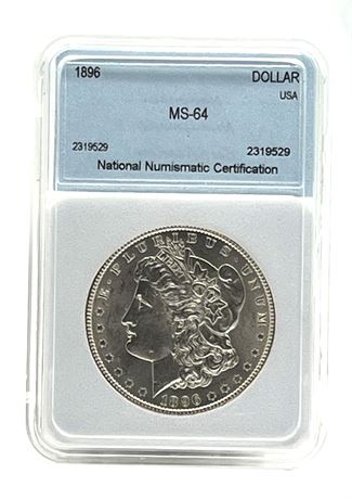 1896 Silver Morgan Dollar NNC MS64