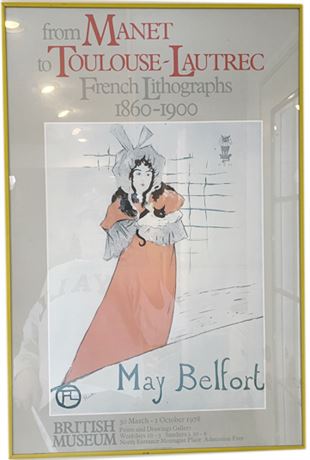 British Museum Poster "From Manet to Toulouse-Lautrec French Lithographs" 1978
