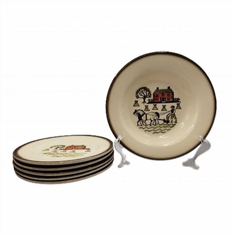 1950s Metlox Colonial Heritage Bowl & 5 Plates