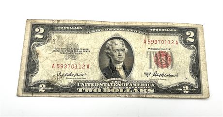 1953 A Series Two Dollar Red Seal