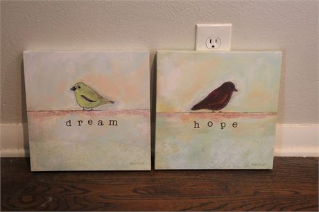 Hope and Dream Bird Prints by Caitlin Dundon