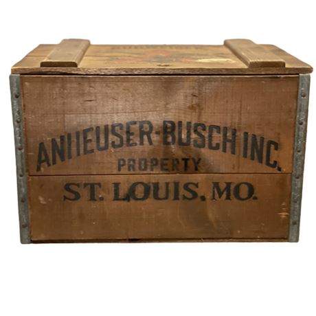 Vintage Budweiser Anheuser-Busch Centennial Wooden Beer Crate Box