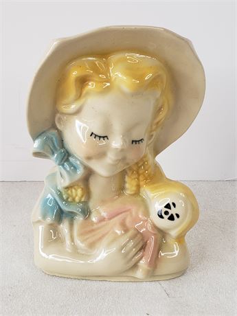 Ceramic Girl with Doll Vase -  USA 810