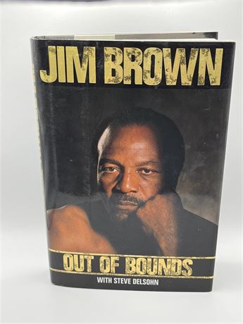Autographed Jim Brown Signed Autobiography Book First Edition Out of Bounds COA
