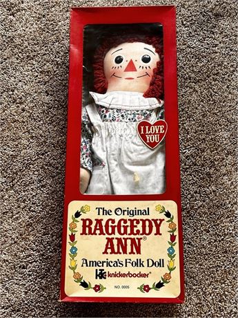 1970's Knickerbocker Raggedy Ann Folk Rag Doll No 0005
