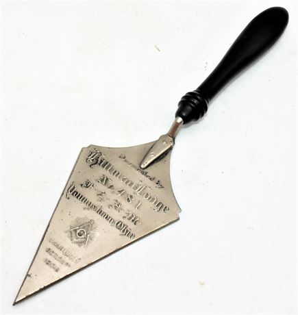 Masonic Trowel 1974 engraved