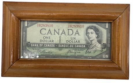 1954 - Canada - One Dollar - Banknote - Framed Foreign Currency