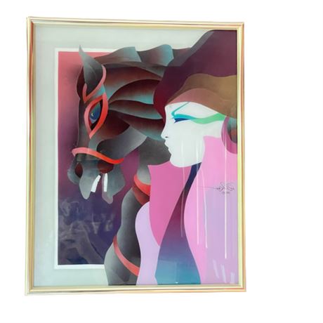 Ned Moulton Reverse Painting Plexiglas 'Moulton Glas'