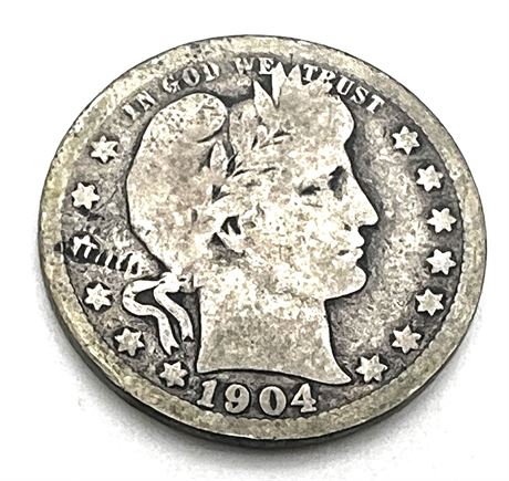1904 Silver Barber Quarter