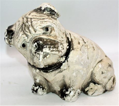 VTG Chalkware plaster Bull Dog figure