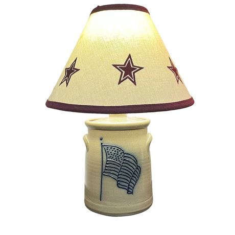 Vintage Art Deco Patriotic Ceramic Pottery Lamp