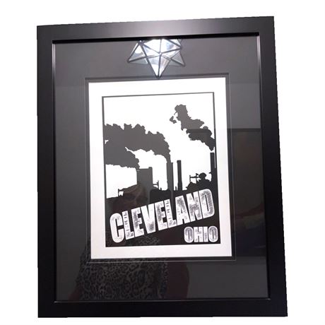 Cleveland Ohio Steelyards Block Print