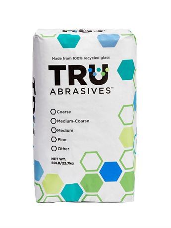 (2) 50Lb Bag of True Abrasives 100% Recycled Glass FINE