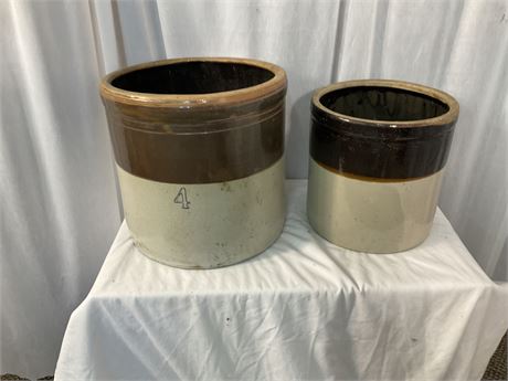 Pair of Stoneware Crocks
