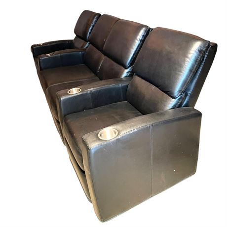 Leather Theatre Seating Reclining Grouping