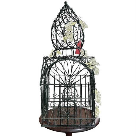 Vintage Victorian Style Cast Iron Squared Birdcage
