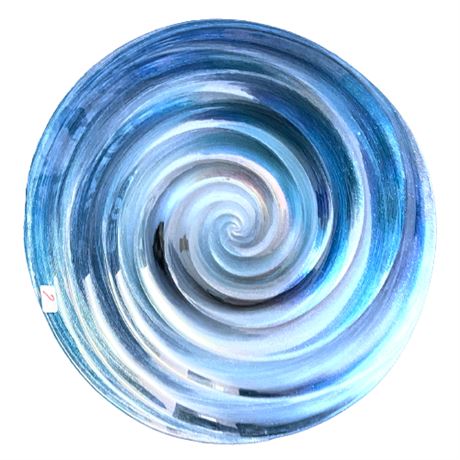 ARDA Glassware Spiral Iridescent Center Piece Bowl