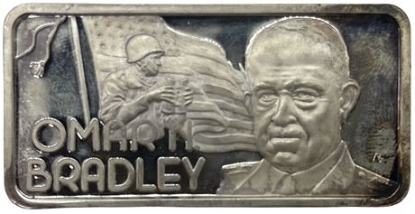 WW2 Omar Bradley  - .999 Fine Silver - One Troy Ounce Silver Bar