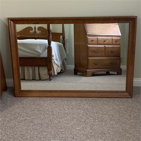 Ethan Allen Solid Maple Wood Framed Wall Mirror