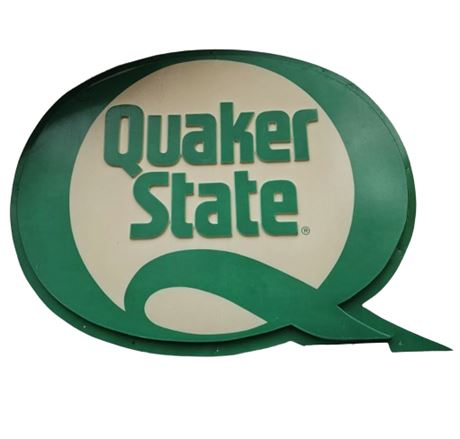 QUAKER STATE MOTOR OIL Gas Station Advertising SIGN