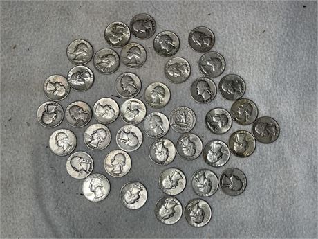40 Silver Quarters - Various Years