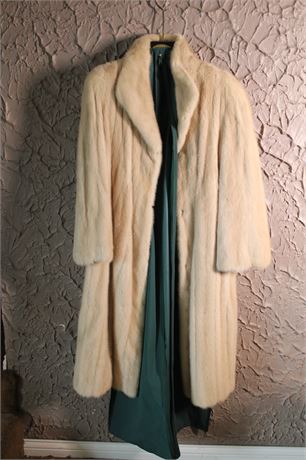 Vintage White Mink Full Length Fur Coat