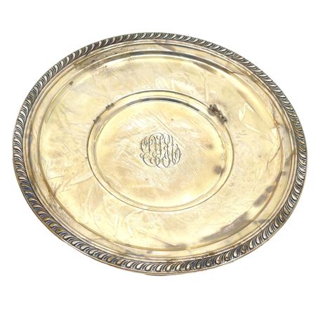 Sterling Silver Round Platter Monogrammed