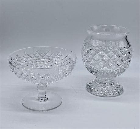 Waterford Vase and Footed Compote